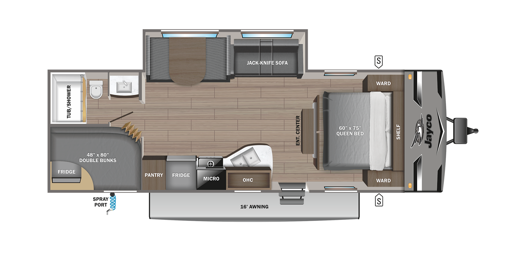 2024 JAYCO JAY FLIGHT 267BHSW, , floor-plans-day image number 0
